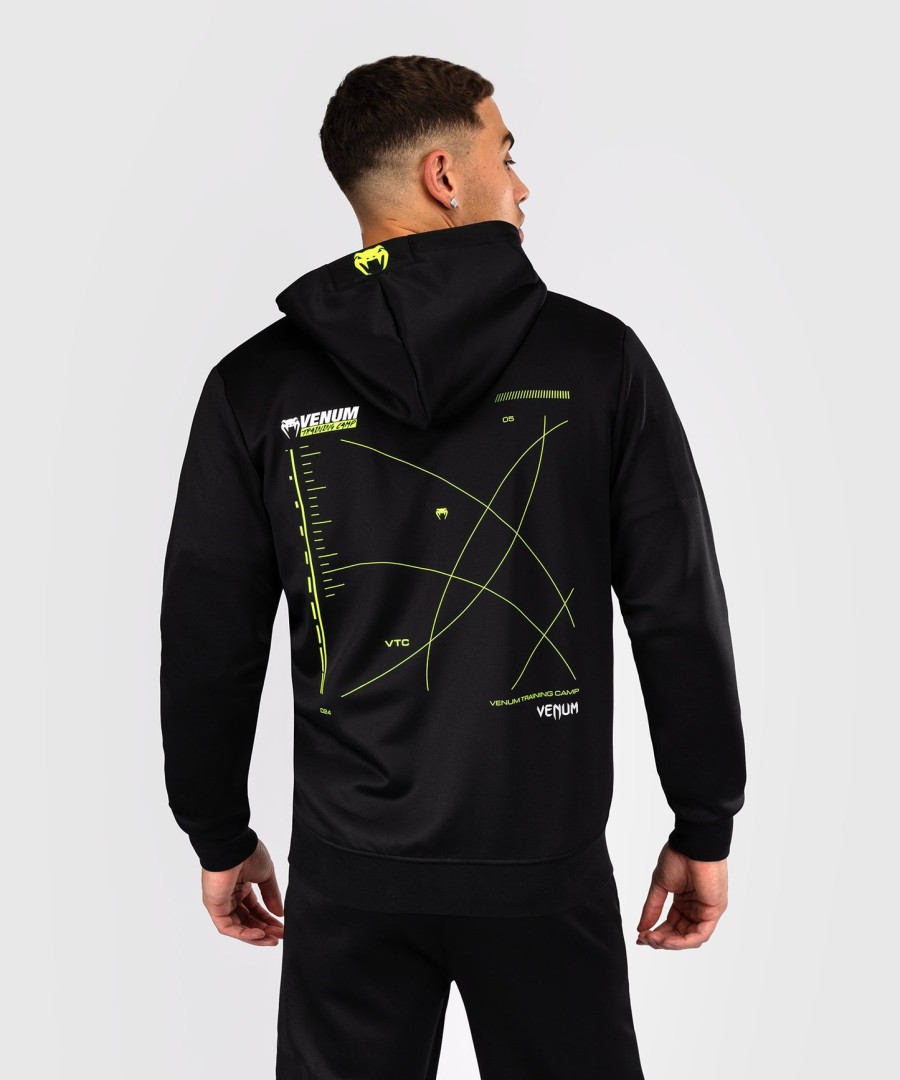 venum training camp 4.0 full zip hettegenser - svartneongrønn
