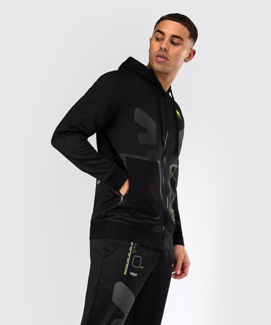 venum training camp 4.0 full zip hettegenser - svartneongrønn