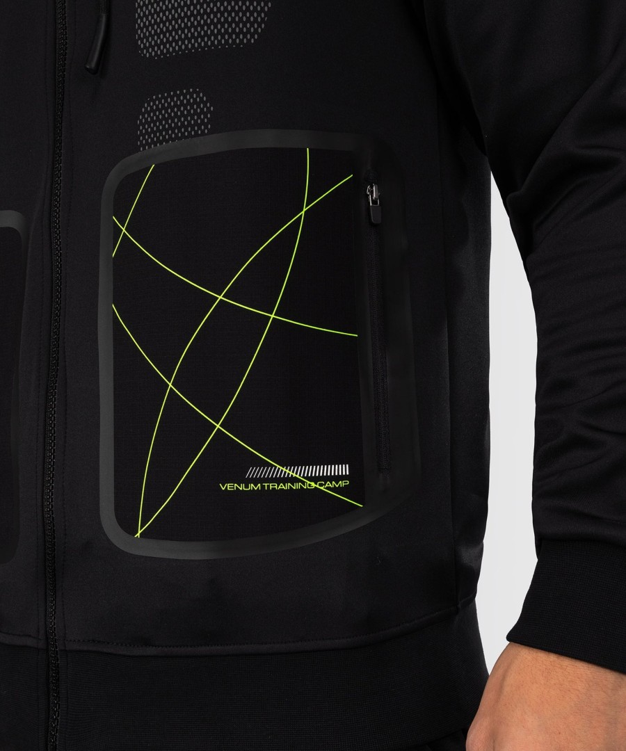 venum training camp 4.0 full zip hettegenser - svartneongrønn
