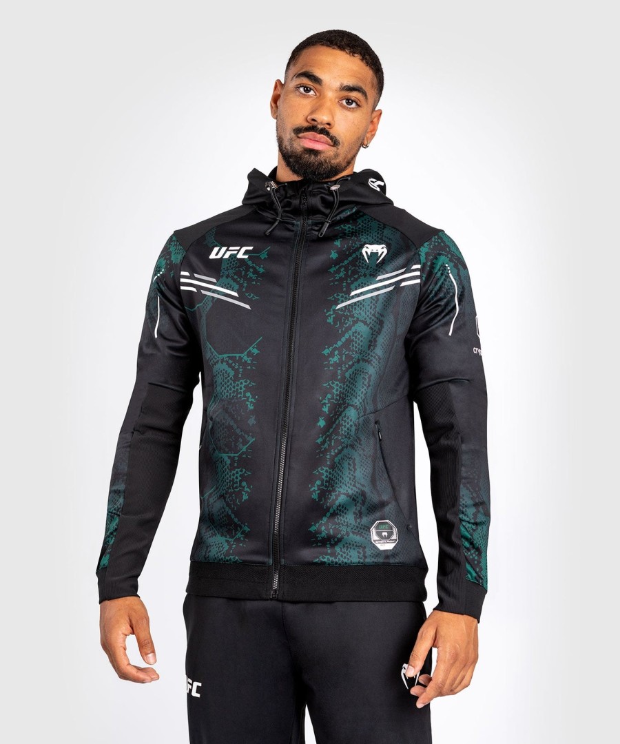 ufc adrenaline by venum authentic fight night menns walkout hettegenser - emerald edition - grønnsvart