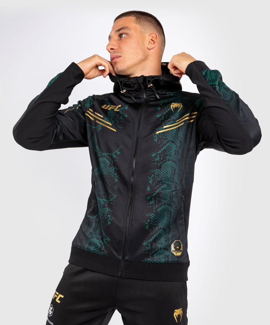 ufc adrenaline by venum authentic fight night menn walkout hettegenser - emerald edition - grønnsvartgull