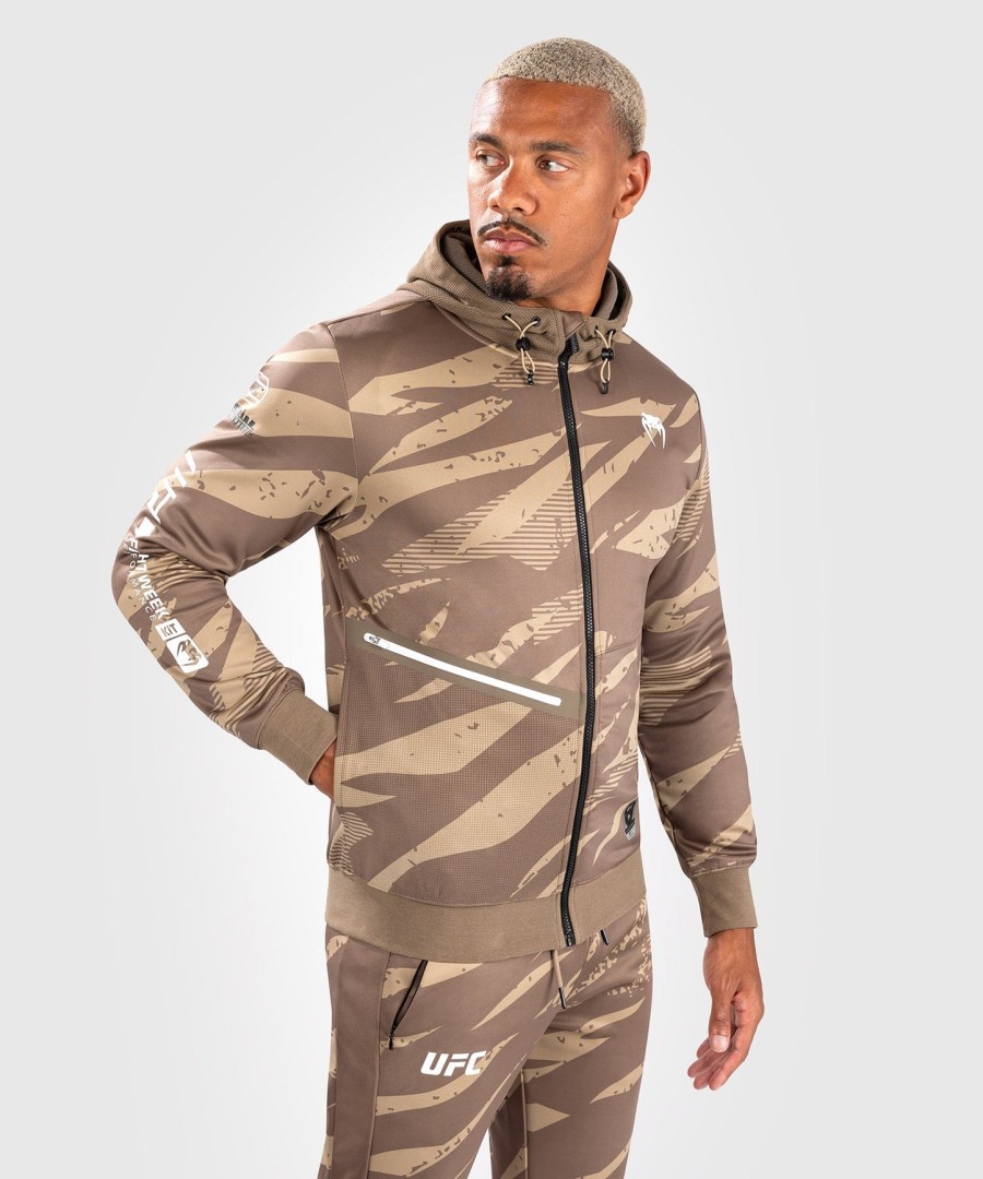 ufc adrenaline by venum fight week herre hettegenser med glidelås - desert camo