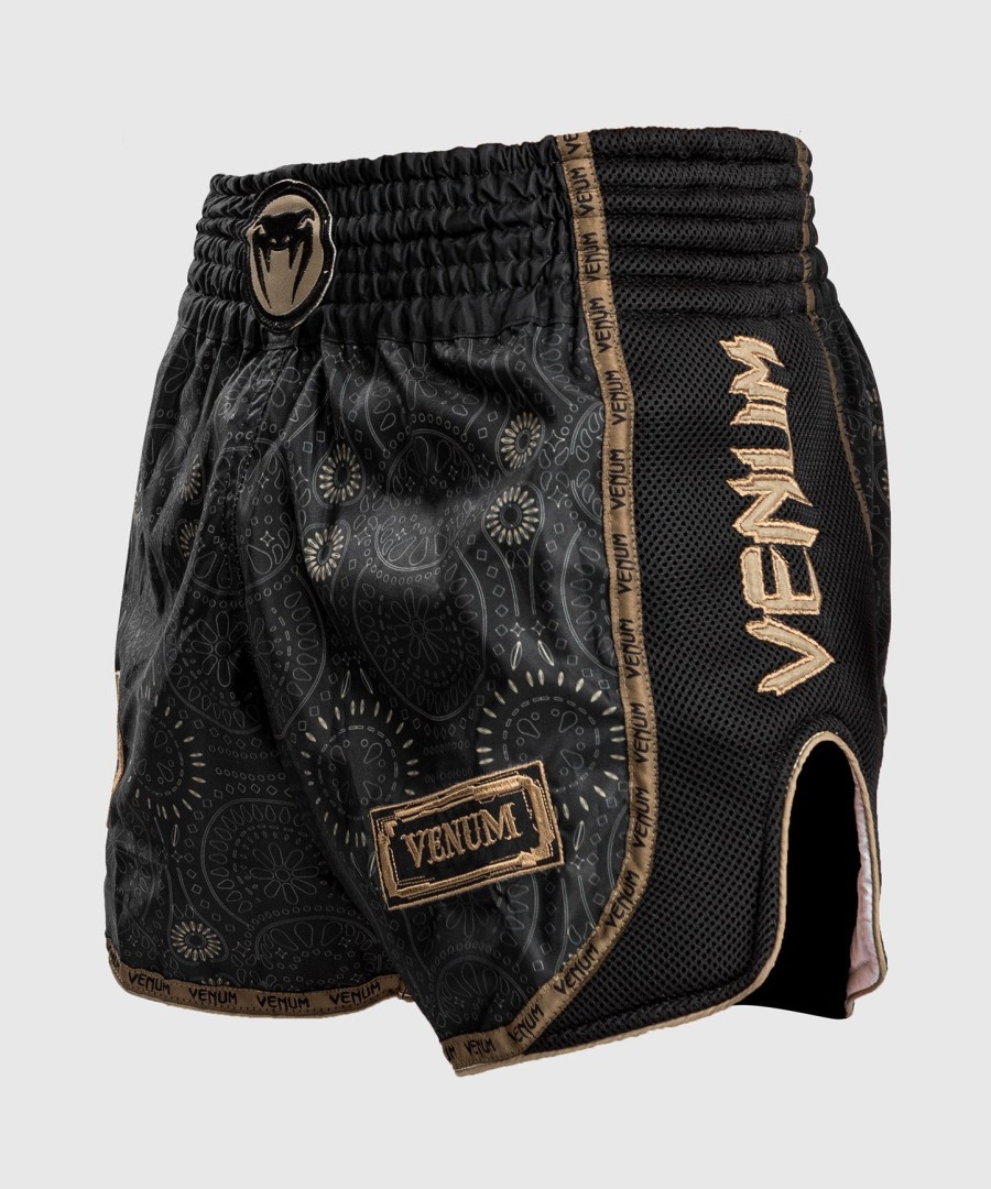 venum santa muerte dark side - muay thai shorts - svartbrun