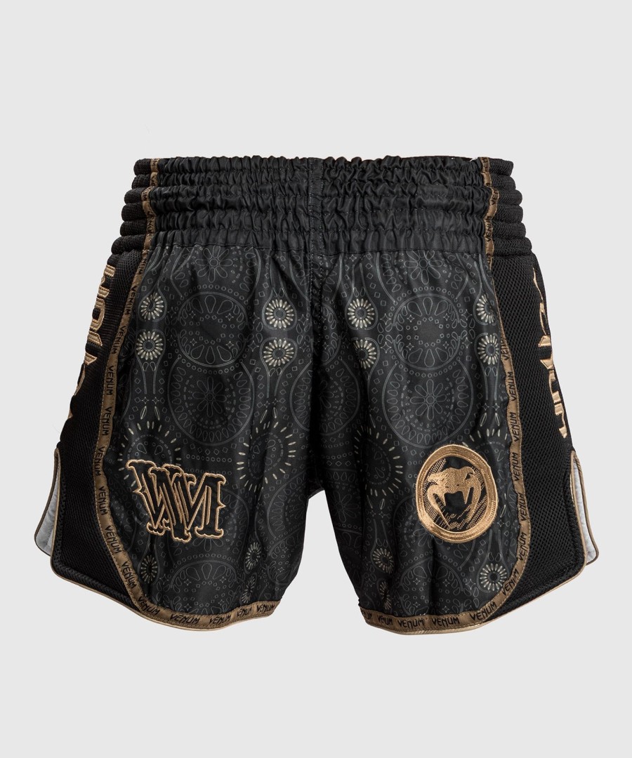 venum santa muerte dark side - muay thai shorts - svartbrun