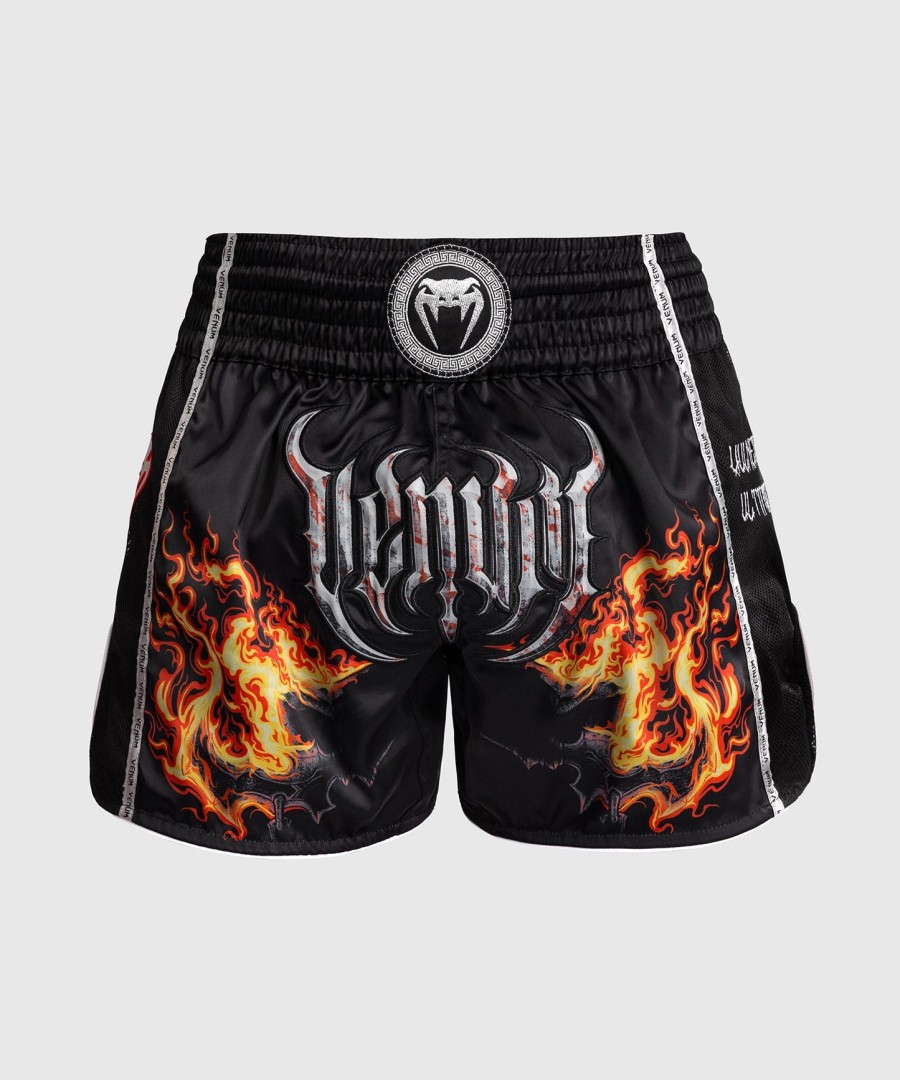 venum gladiator 5.0 muay thai shorts - svartneon oransje