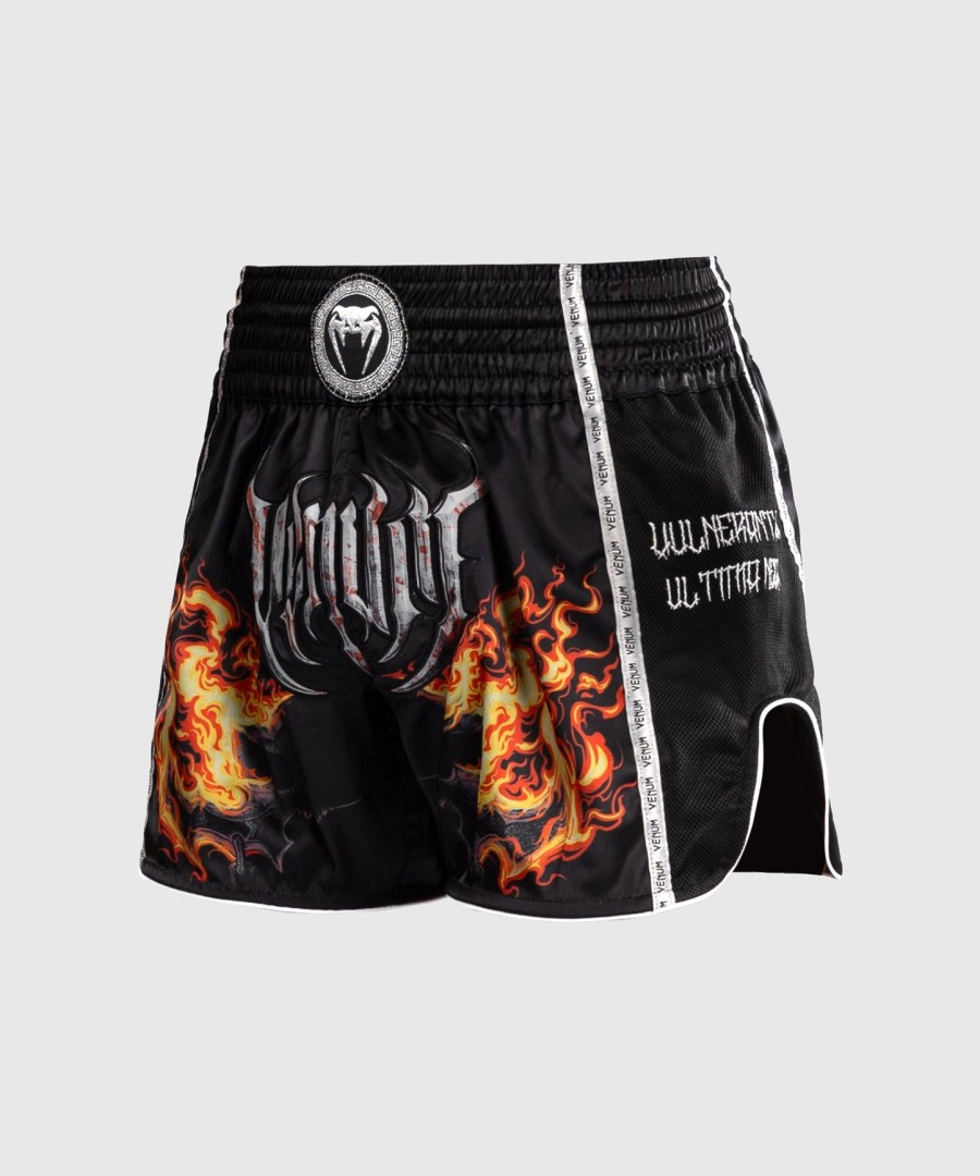 venum gladiator 5.0 muay thai shorts - svartneon oransje