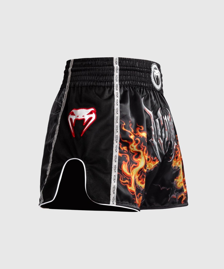 venum gladiator 5.0 muay thai shorts - svartneon oransje
