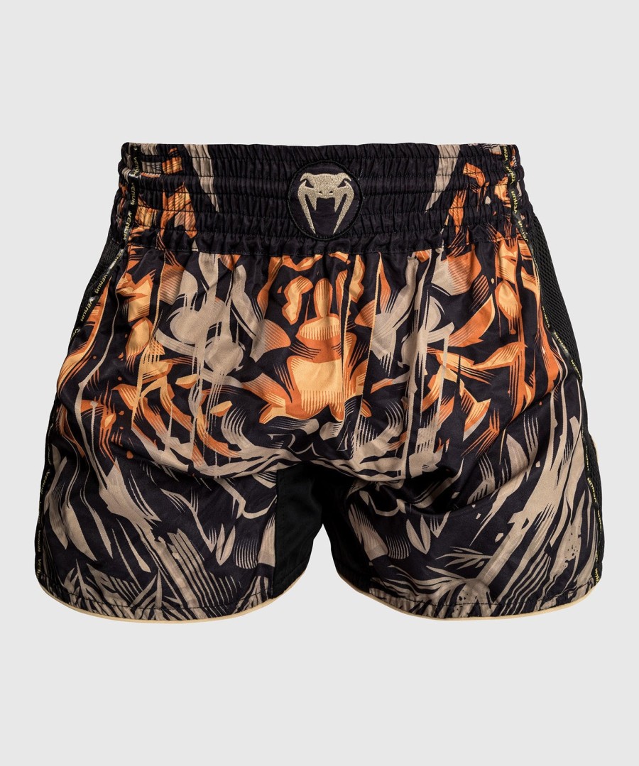 venum tiger muay thai shorts - svartneon oransje