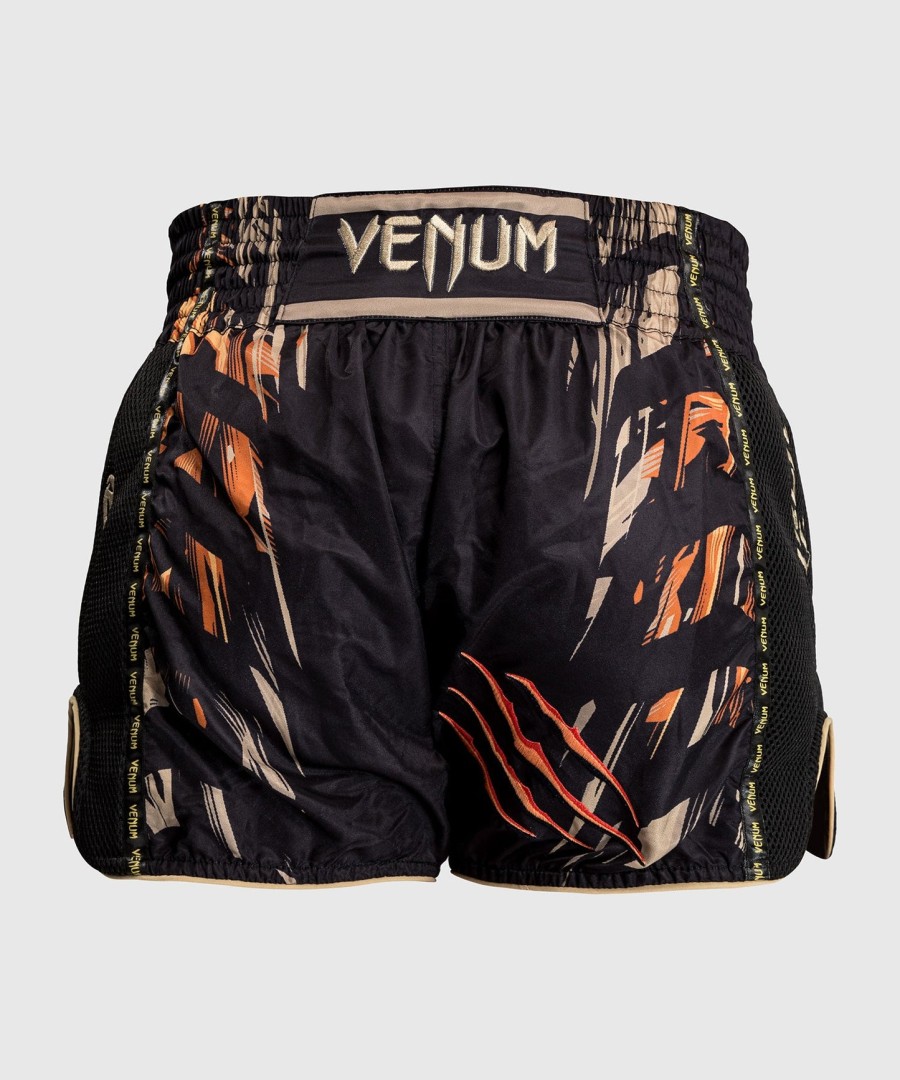 venum tiger muay thai shorts - svartneon oransje