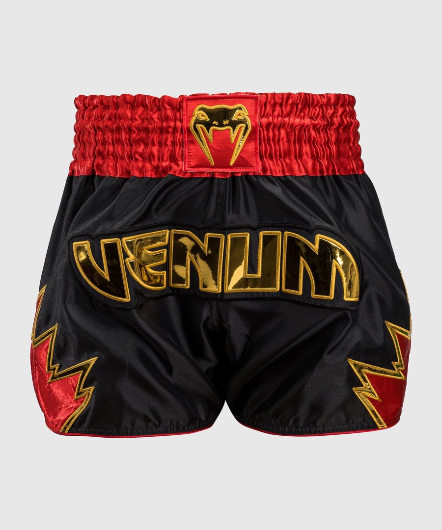 venum inferno muay thai shorts - svartgullrød