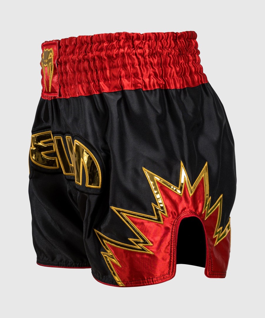 venum inferno muay thai shorts - svartgullrød