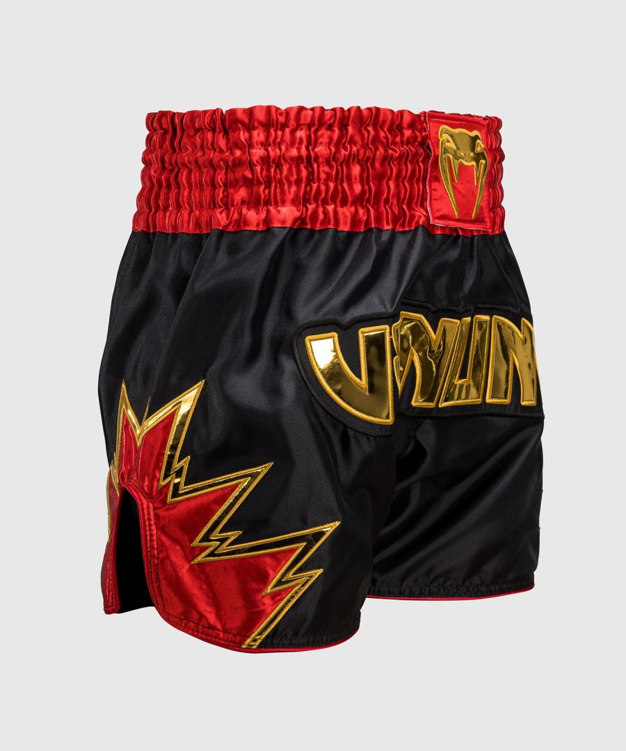 venum inferno muay thai shorts - svartgullrød