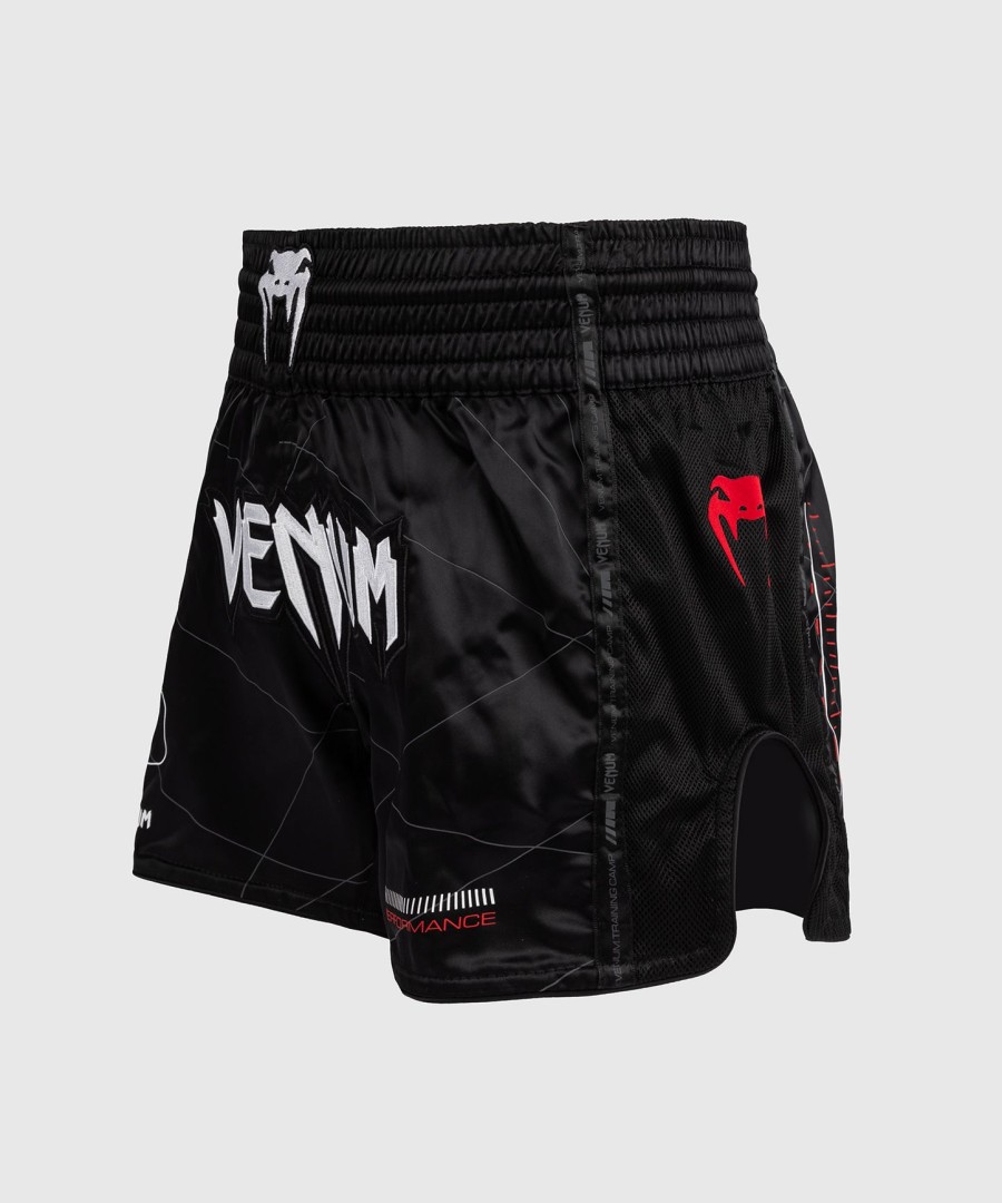 venum tactical xt muay thai shorts - svartildrød