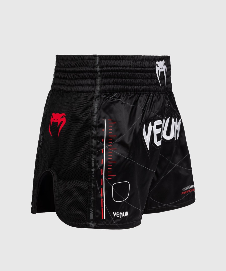 venum tactical xt muay thai shorts - svartildrød
