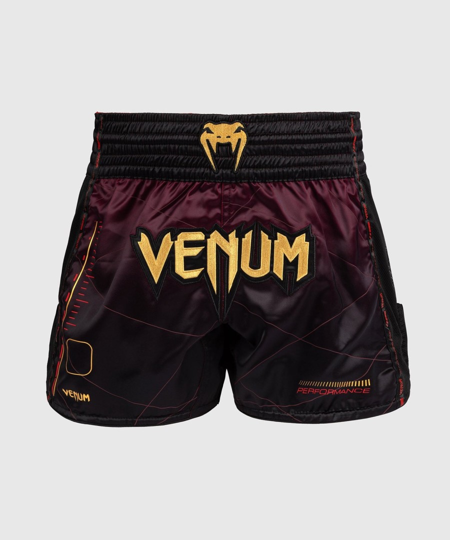 venum tactical xt muay thai shorts - svartburgundergull