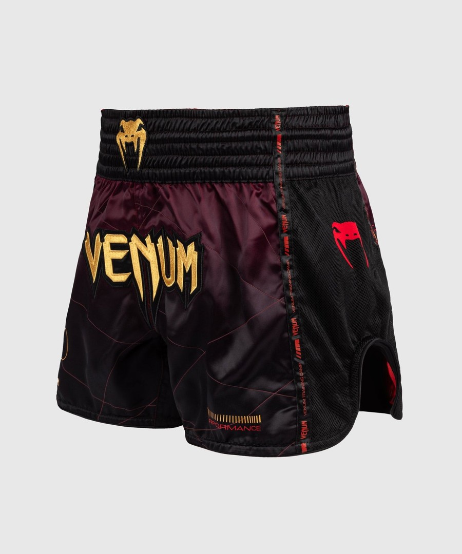 venum tactical xt muay thai shorts - svartburgundergull