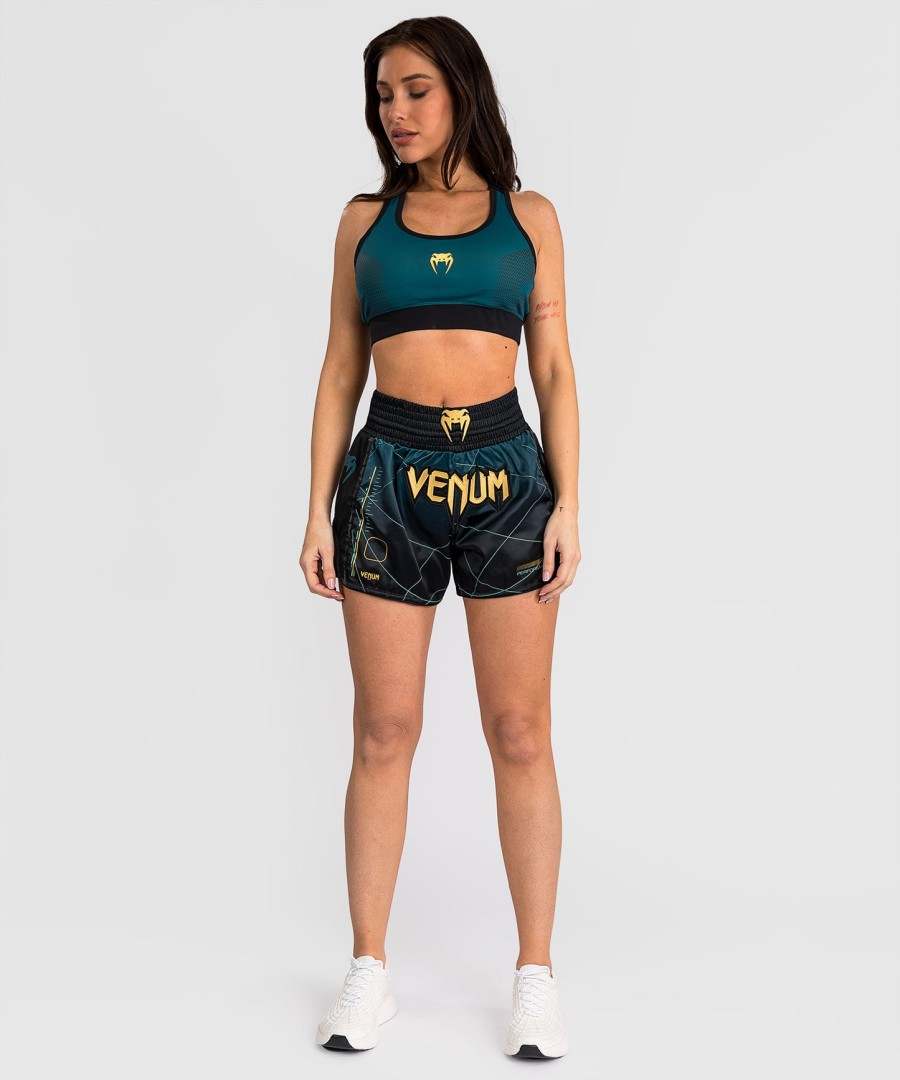 venum tactical xt muay thai shorts - svartskoggrønn