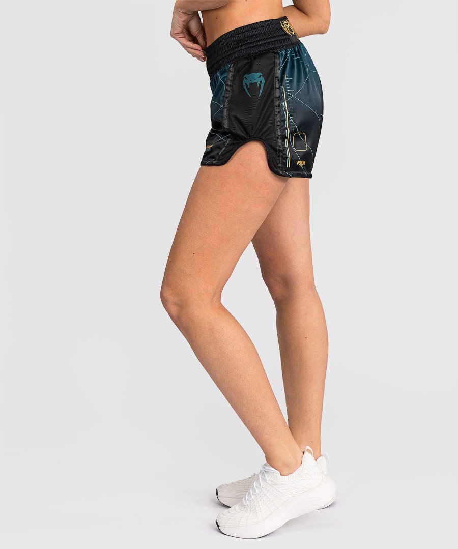 venum tactical xt muay thai shorts - svartskoggrønn