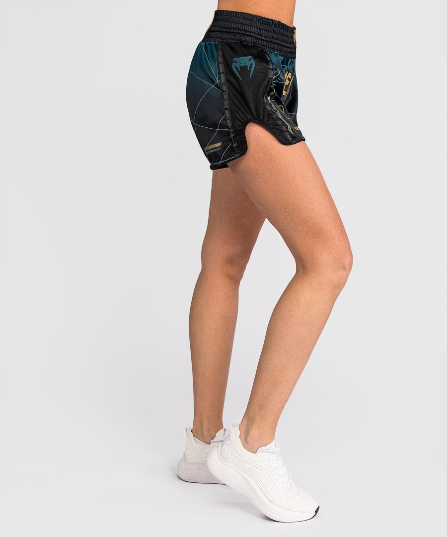 venum tactical xt muay thai shorts - svartskoggrønn