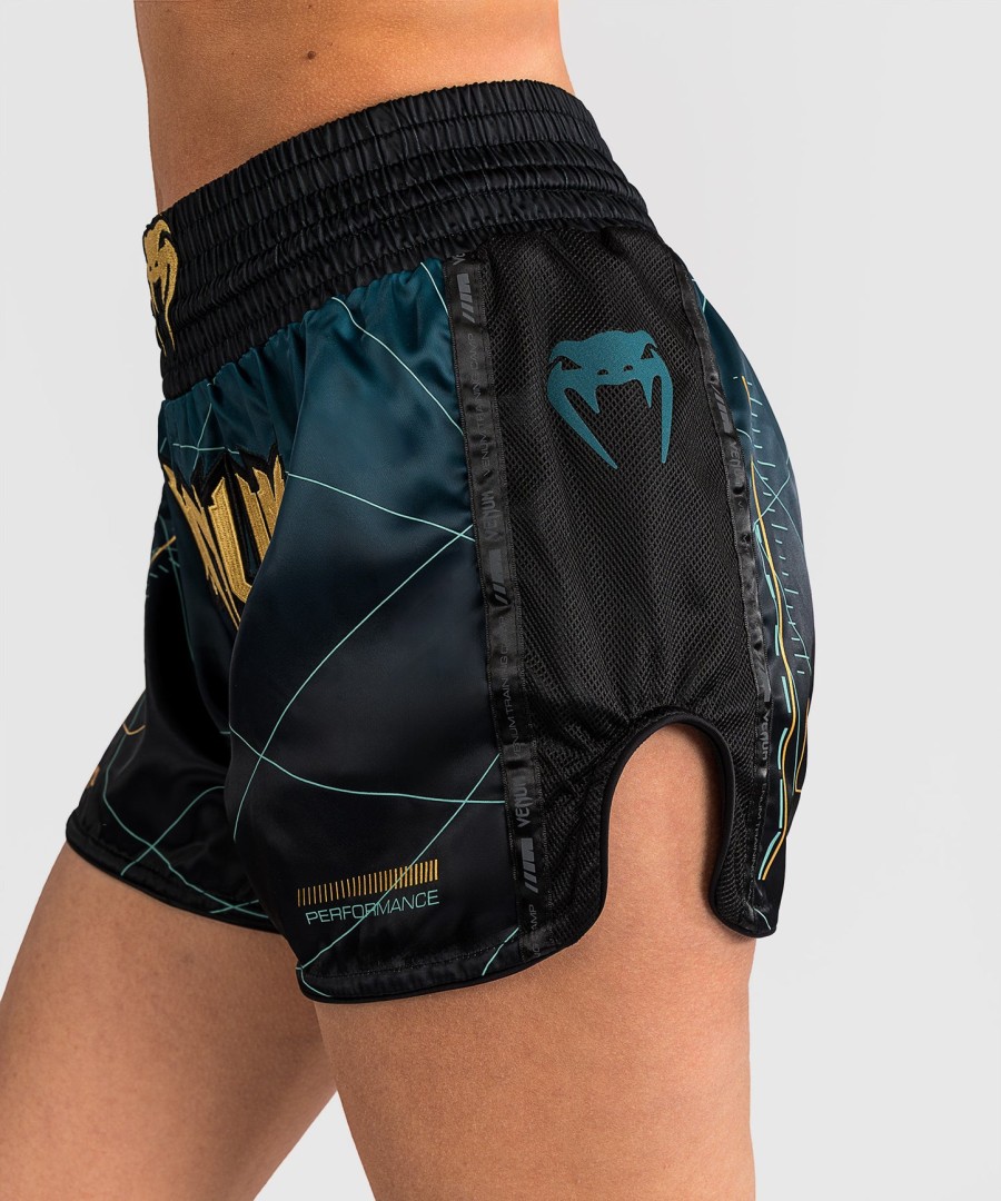 venum tactical xt muay thai shorts - svartskoggrønn