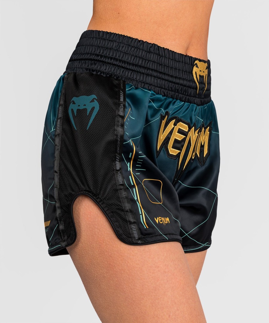 venum tactical xt muay thai shorts - svartskoggrønn