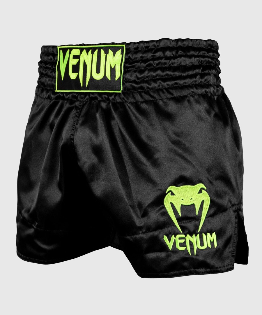 venum classic muay thai shorts - svartfluorescerende gul