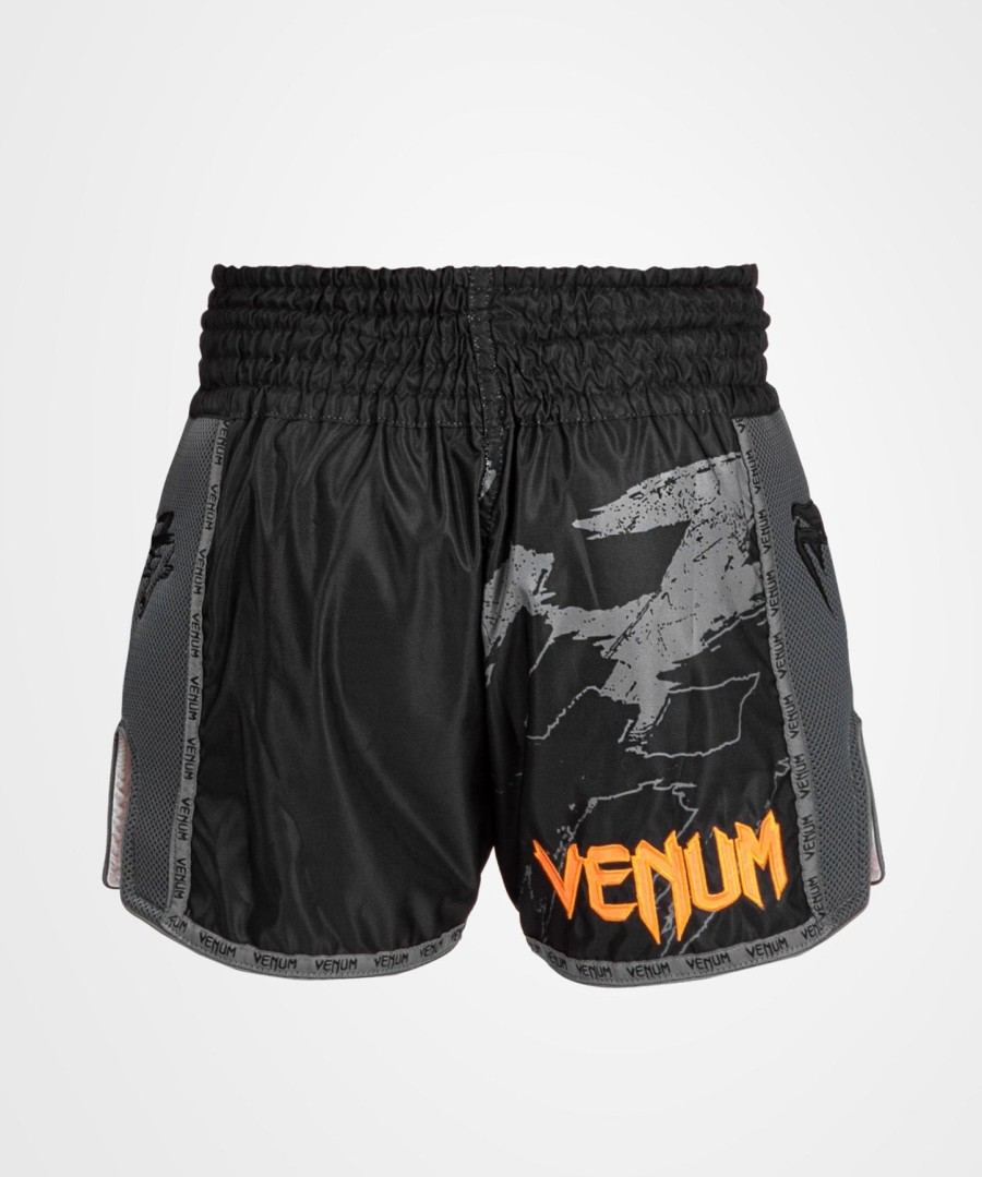 venum s47 muay thaï short - svartoransje
