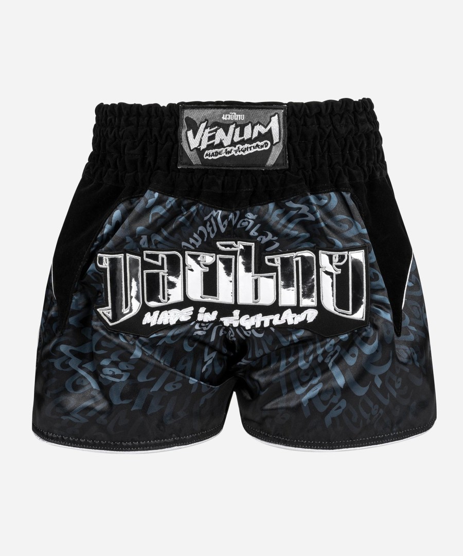 venum attack muay thai shorts - svartsølv