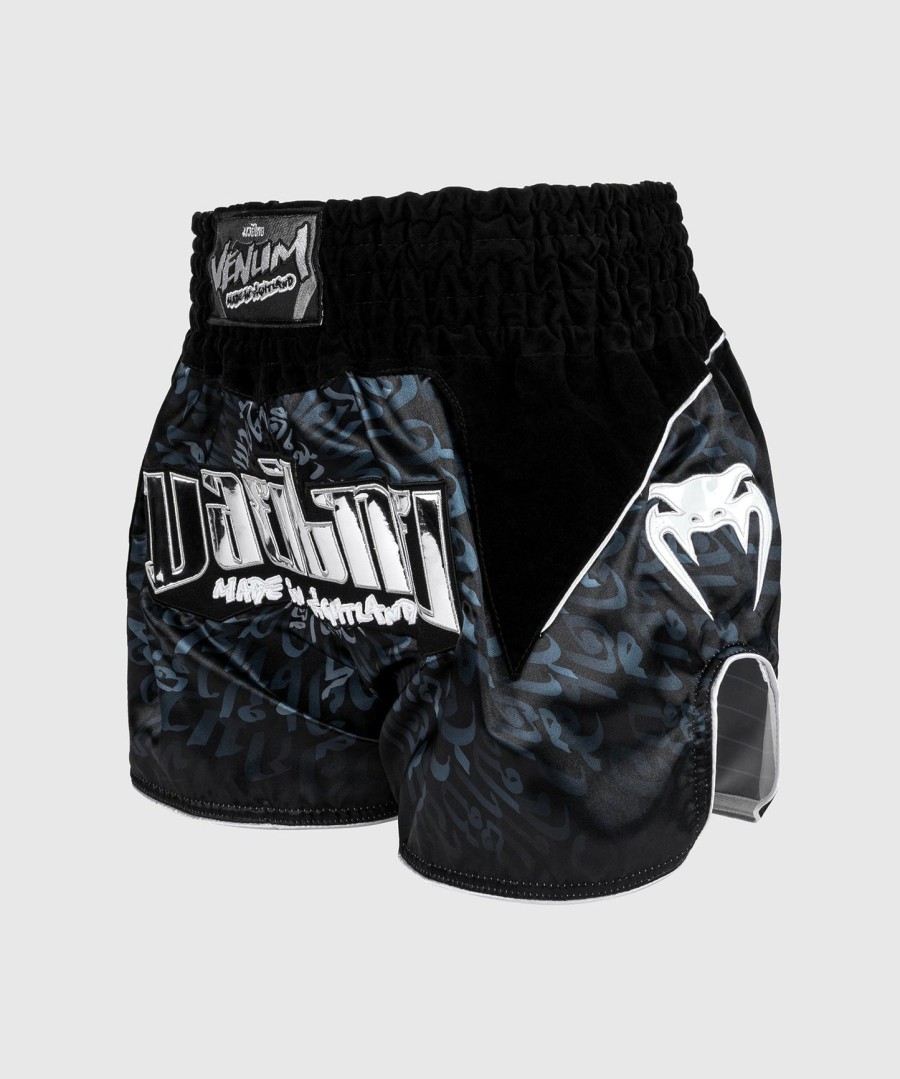 venum attack muay thai shorts - svartsølv