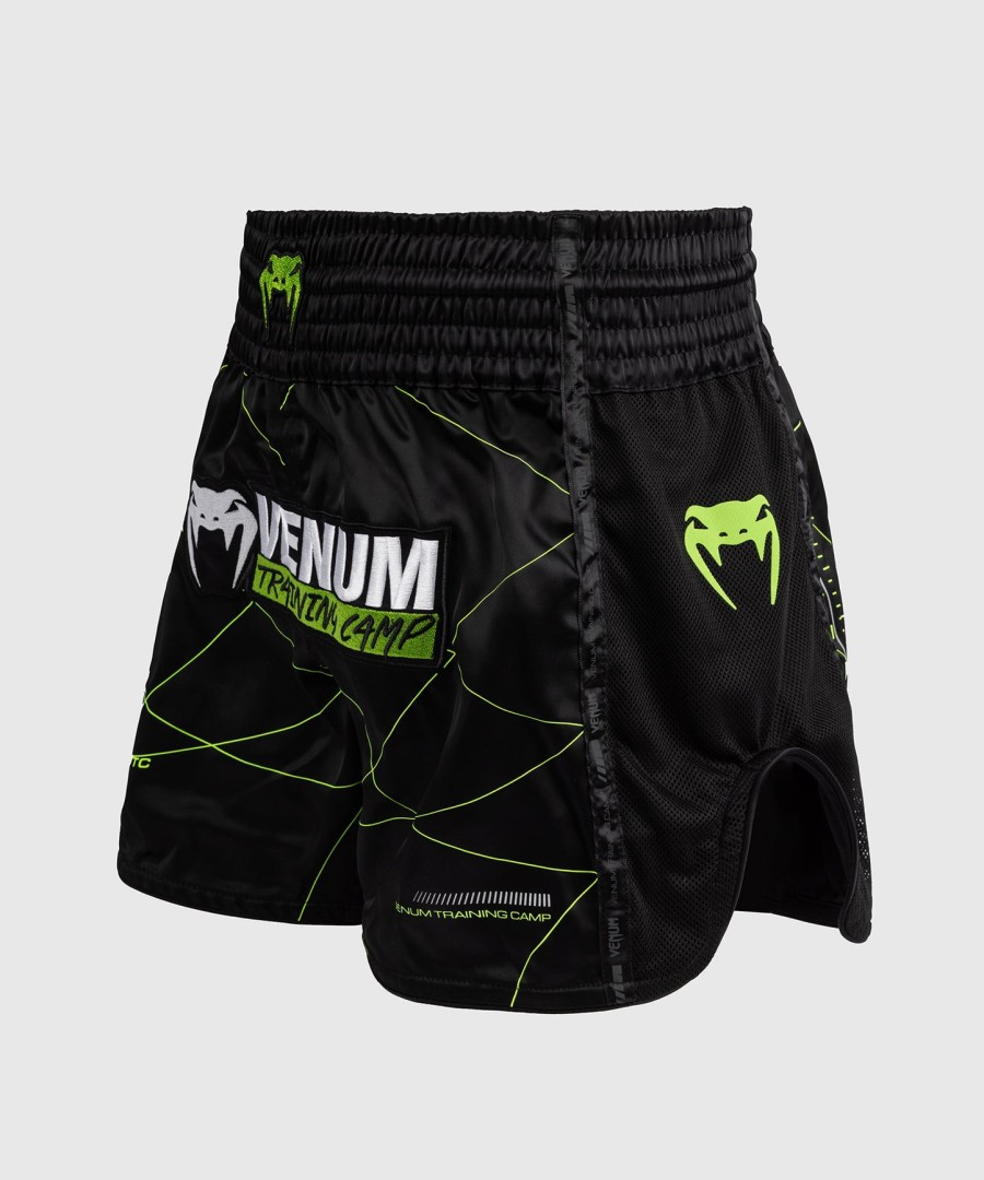 venum training camp 4.0 muay thai shorts - svartneongrønn