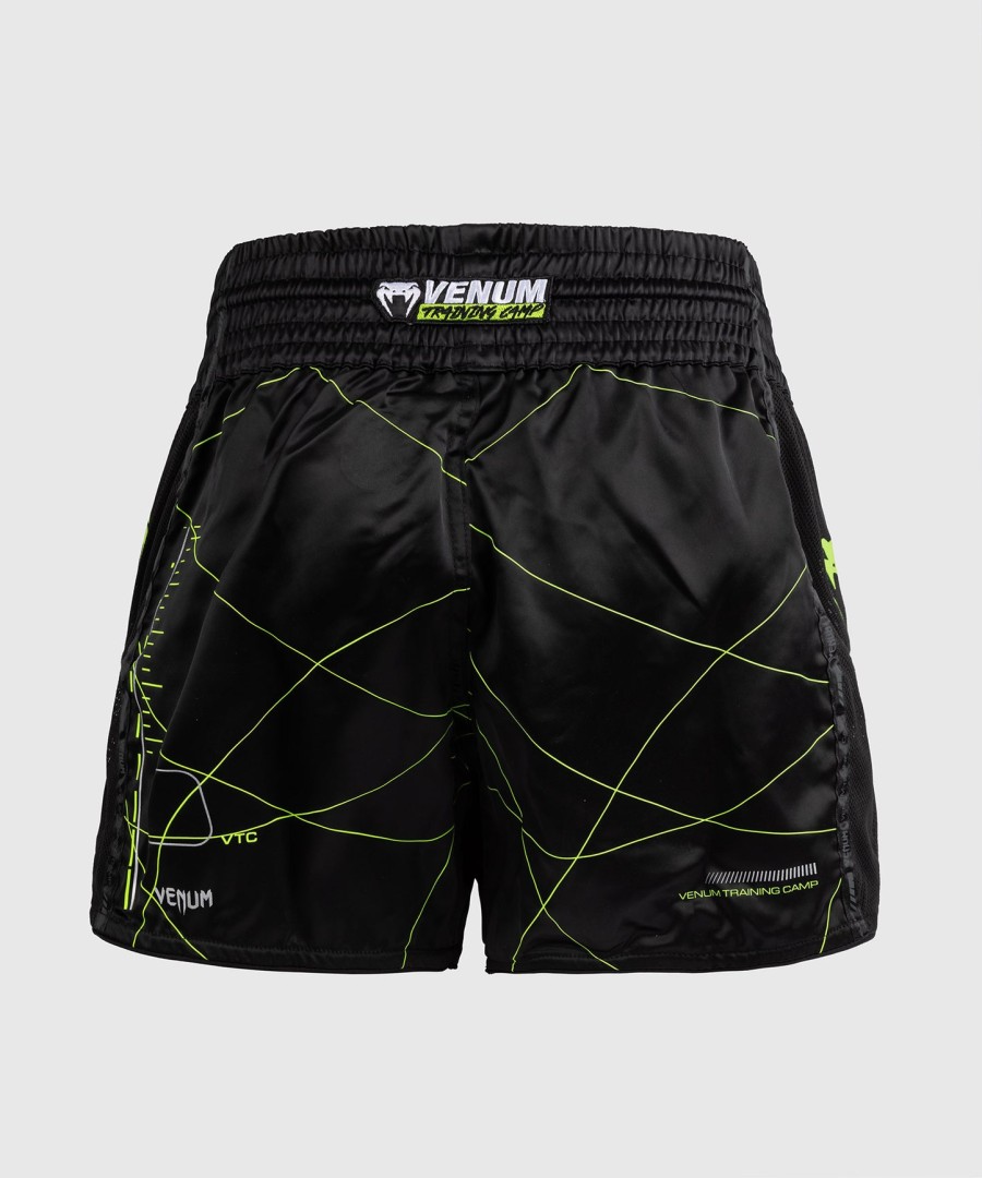 venum training camp 4.0 muay thai shorts - svartneongrønn