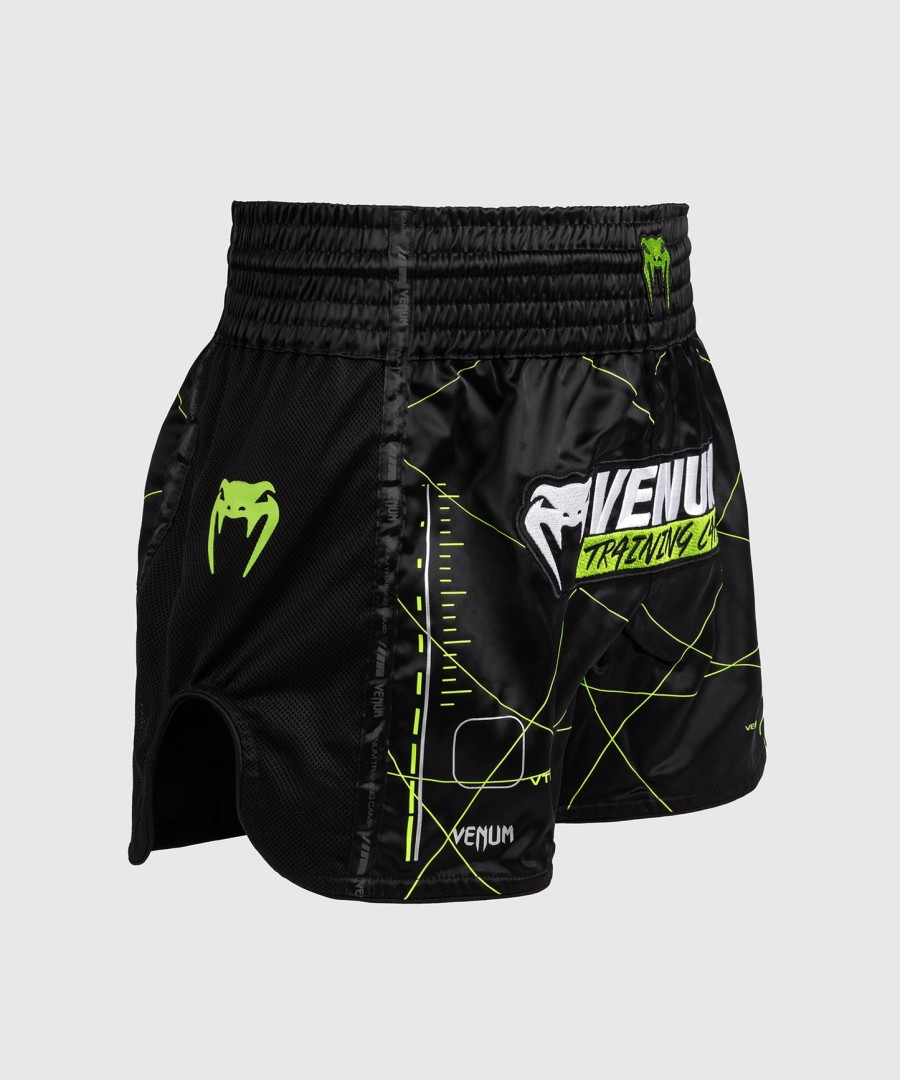 venum training camp 4.0 muay thai shorts - svartneongrønn