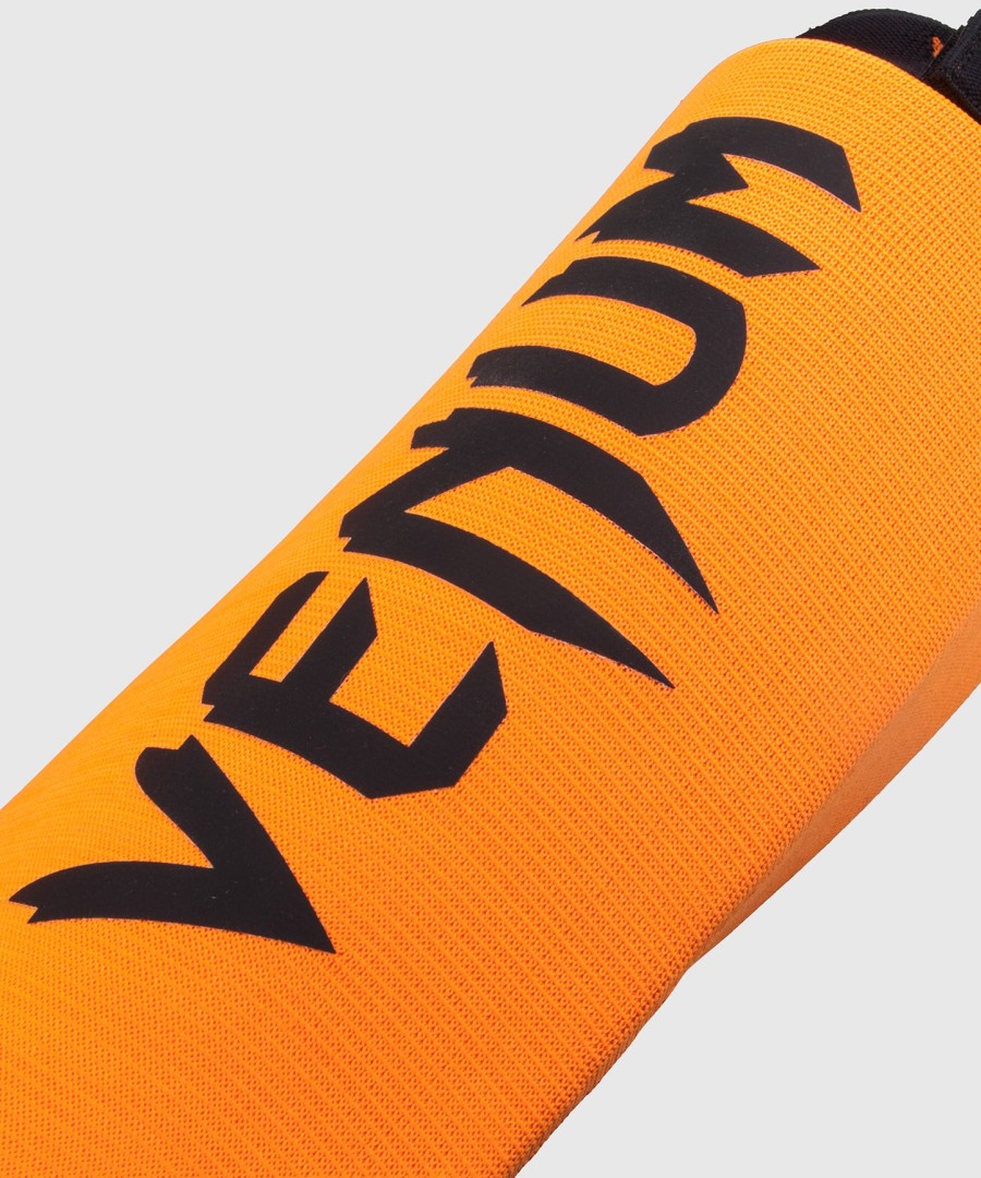 venum kontact shin guards - neo orange