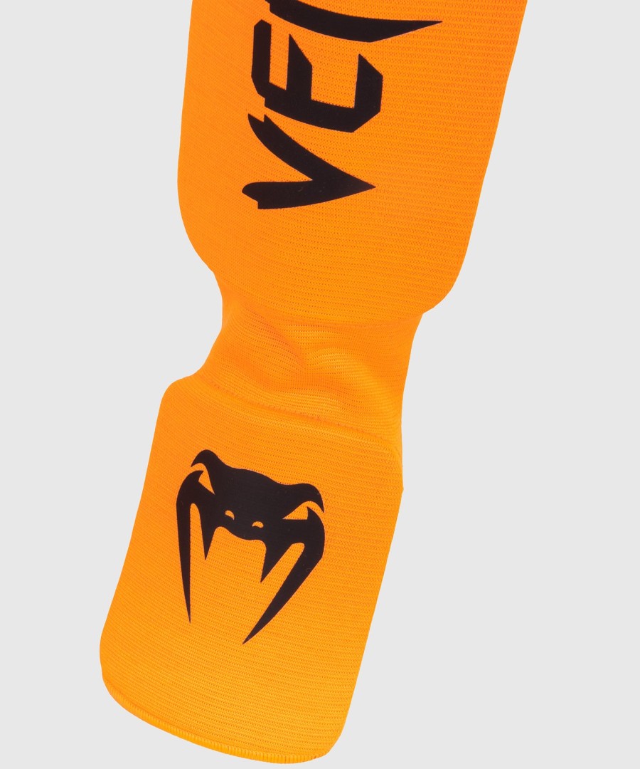 venum kontact shin guards - neo orange