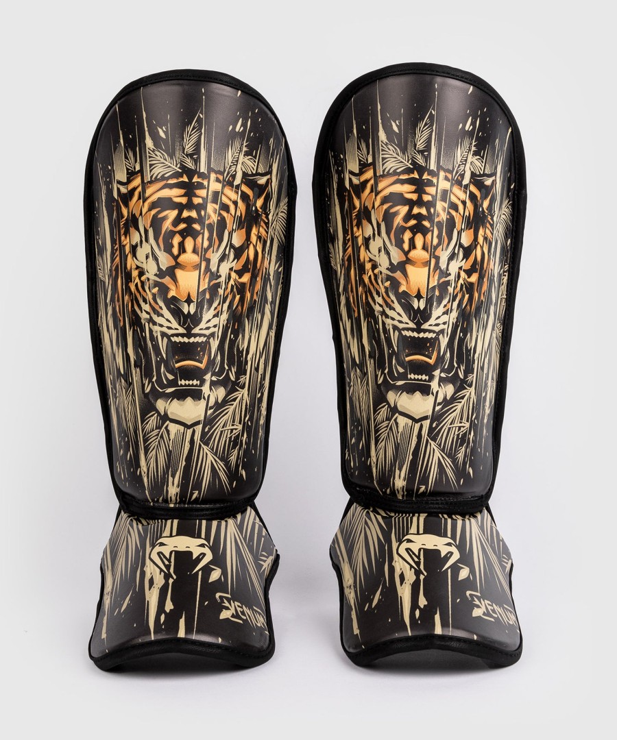 venum tiger leggbeskyttere for barn - svartneon oransje