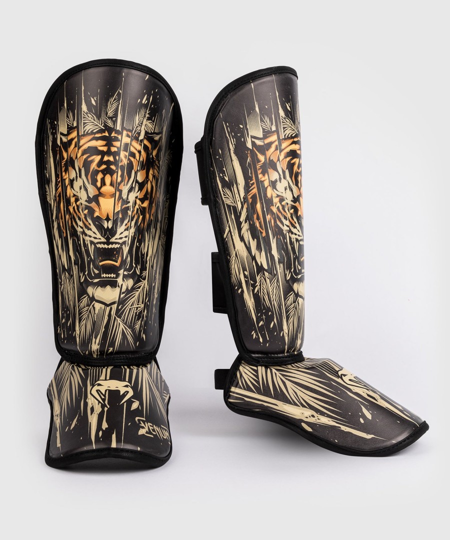venum tiger leggbeskyttere for barn - svartneon oransje