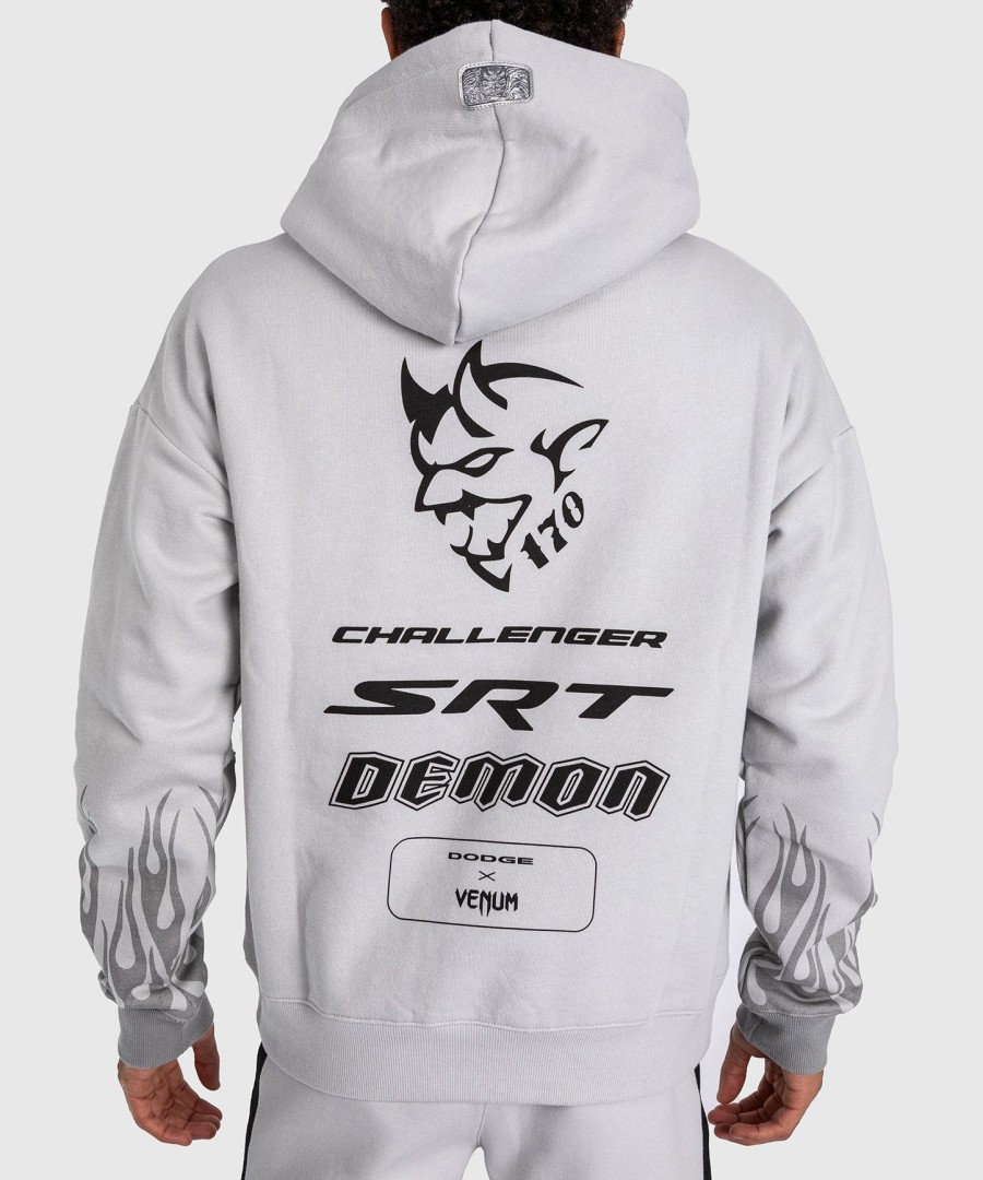 venum x dodge demon 170 pullover-hettegenser – grå