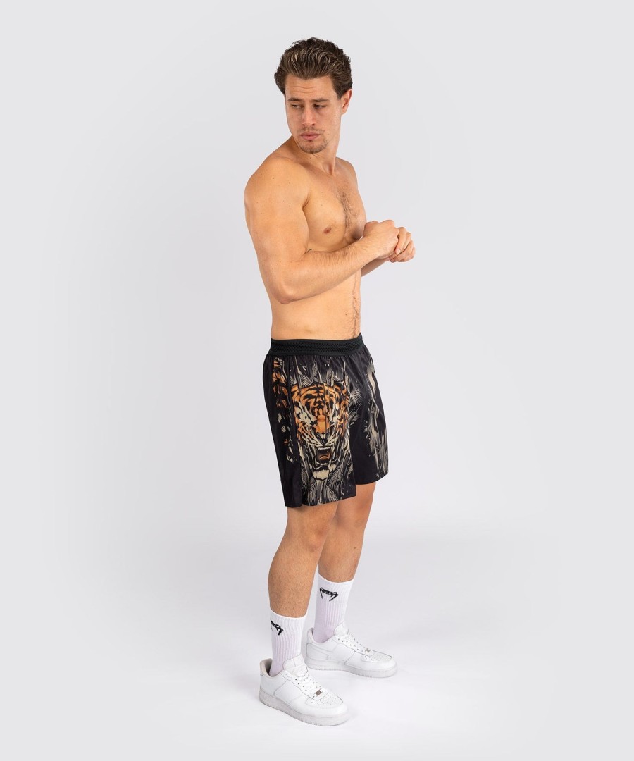 venum tiger herre treningsshorts - svartneon oransje
